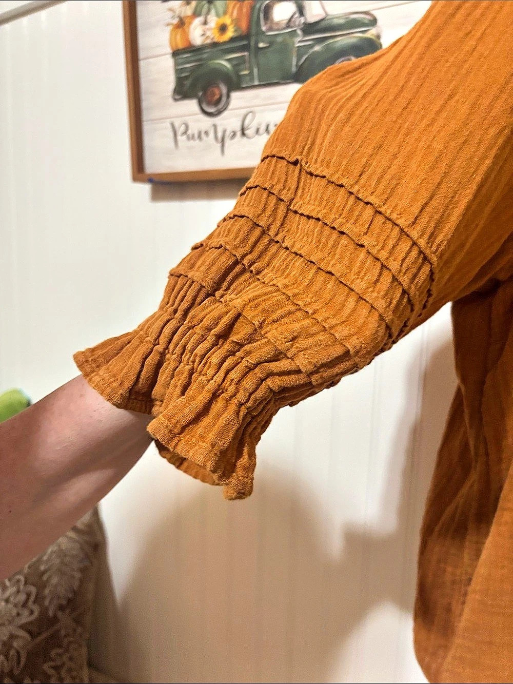 Sonoma Goods For Life Brown Textured Blouse Size XL Like New - Picture 4 of 4